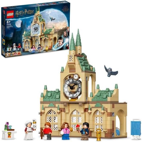 LEGO 76398 Harry Potter L’Infirmerie De Poudlard, Jouet Château et Tour de l'Horloge, Figurine Harry, Hermione, Ron, Enfants 8 Ans