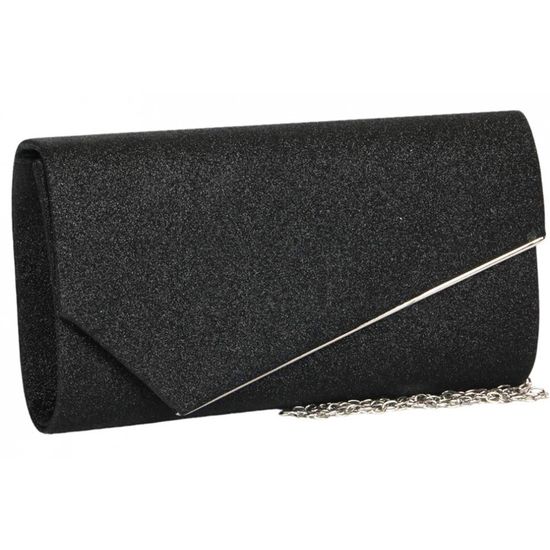 Sac à Main Femme Noir Paillettes – Suzie – Neuf Avec étiquettes