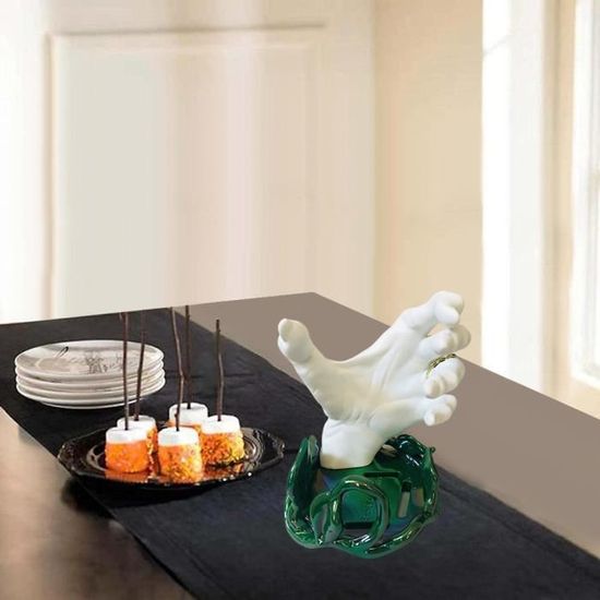Plateau à Bonbons Halloween – Résine Forme Mains Squelette – Décoration Créative Pour Bureau, Fête, Maison (13,6 Cm)