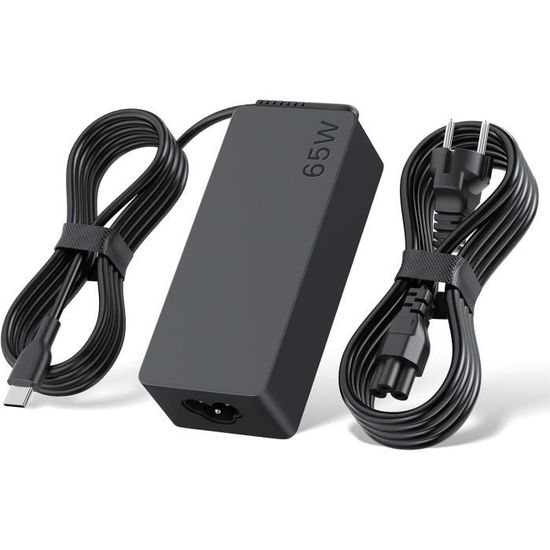 Chargeur USB-C 65W Pour Lenovo ThinkPad, Yoga, IdeaPad - Adaptateur Secteur Power Delivery Rapide