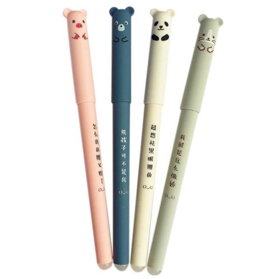2 pièces stylo gel panda sur bambou coréen stationnaire mignon dessin animé  stylo gel noir école de mode bureau kawaii approvisionnement panda animaux  en bambou bricolage -  France