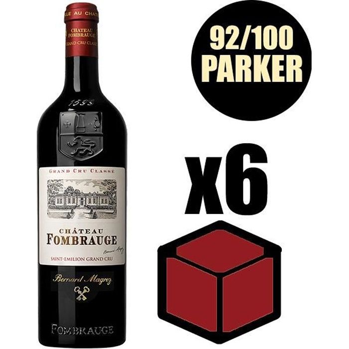 X6 Château Fombrauge 2015 75 cl AOC Saint-Emilion Grand Cru Classé Rouge Vin Rouge