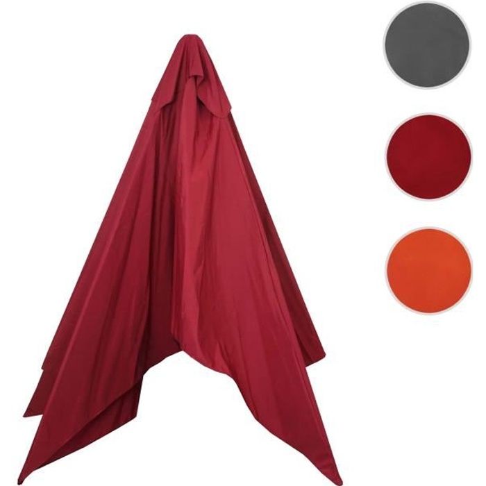 Toîle de remplacement pour Parasol Florida, 3x4m, polyester 6kg ~ rouge-bordeaux