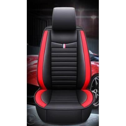 Housses de siège universelles en cuir pu, non mobiles, couvre siège de voiture, couvre siège pour véhi BlackRed front