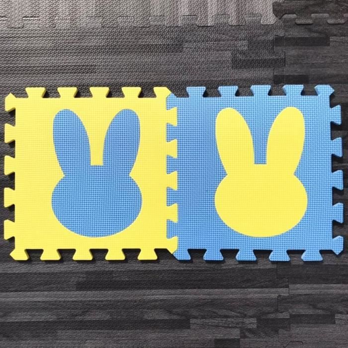 Tapis d'éveil,10 pièces-ensemble EVA mousse bébé tapis de jeu lapin Puzzle tapis pour enfants tapis d'escalade - Type Marron-10PCS