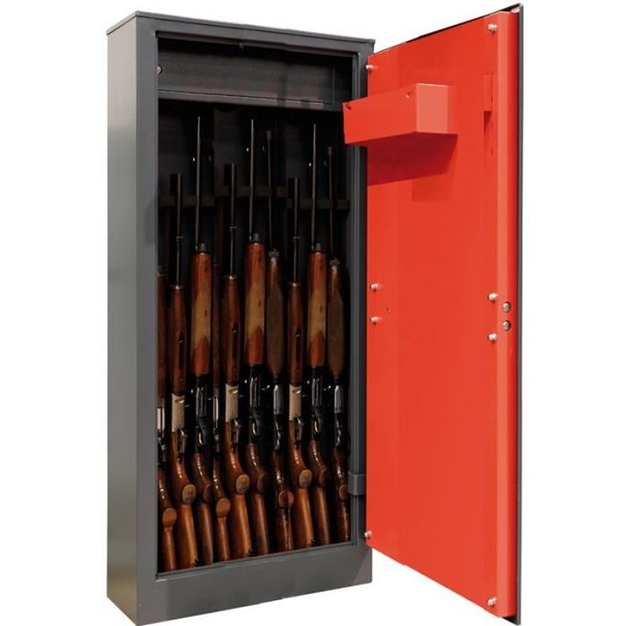Arregui Domus ARM100335 Armoire à 10 Fusils avec coffre intérieur, 10 fusils, serrure à clé
