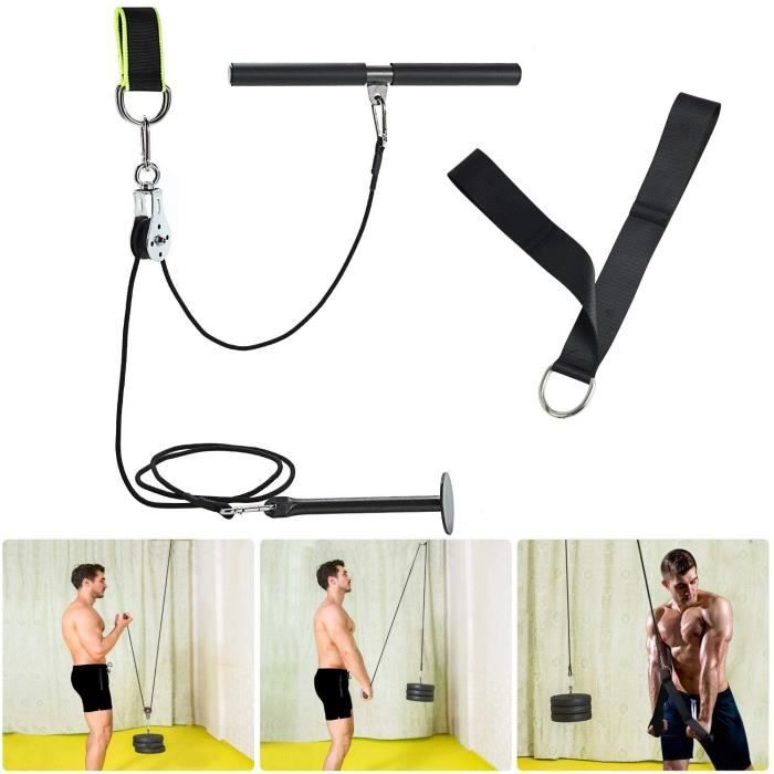 Musculation Poulie Haute avec Corde Triceps Rouleau de Poignet Max Poids 20kg Entraînement Avant Bras Epaules Biceps D oïdes Pec