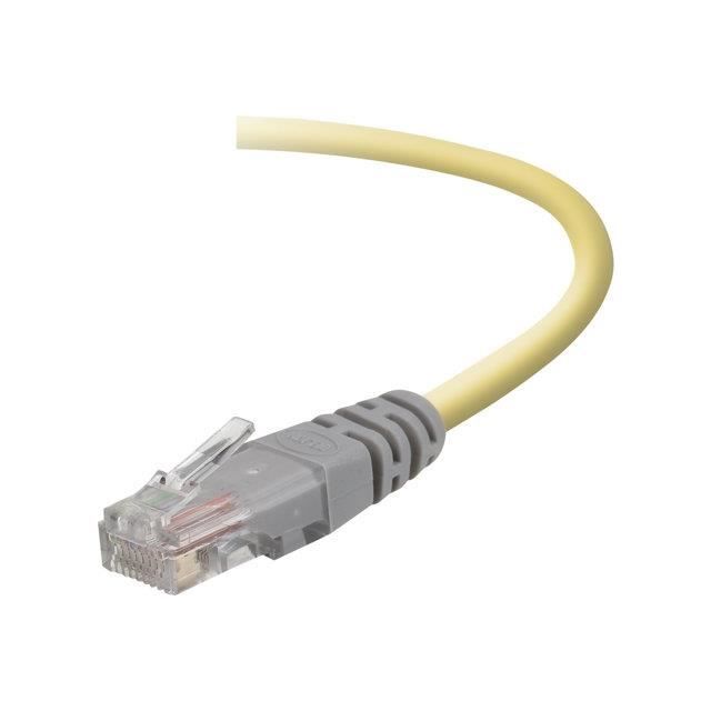 BELKIN Câble croisé RJ45 - Jaune/Gris - UTP - CAT5 - Mâle/Mâle - 1 m
