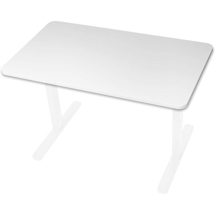 Duronic TT127 WE Plateau de Bureau Assis-Debout Blanc - Plan de Travail pour Bureau - 120 x 70 cm - Hauteur Ajustable - MDF