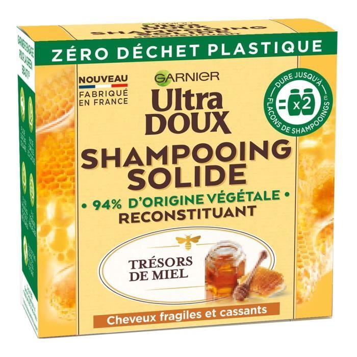 GARNIER ULTRA DOUX Shampooing solide Reconstituant Miel - 60 g