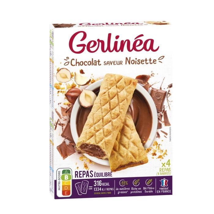 GERLINEA Barres fourrées de chocolat, substitut de repas - 360 g