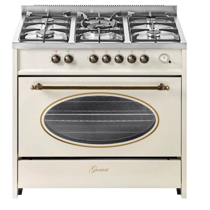 Gurari GCH E 914 Cr R Cuisinière à gaz à encastrer 90 cm, 121L , 8 fonctions , Range Cooker