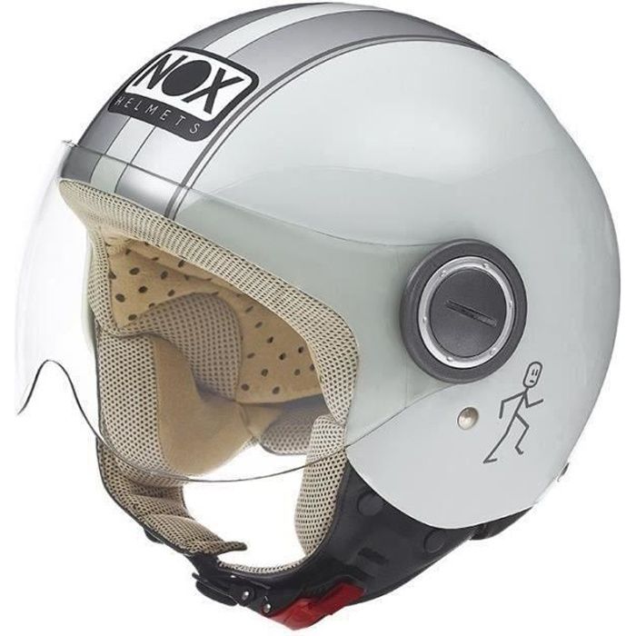 CASQUE JET NOX N210 BLANC GRIS