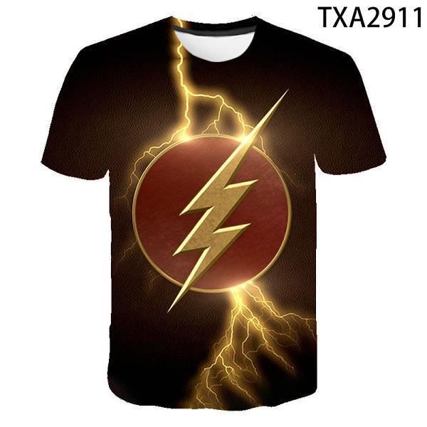 3D T-shirt,T-shirt manches courtes homme femme et enfant, estival et décontracté, avec dessin animé Flash DC, Super Hero en 3D