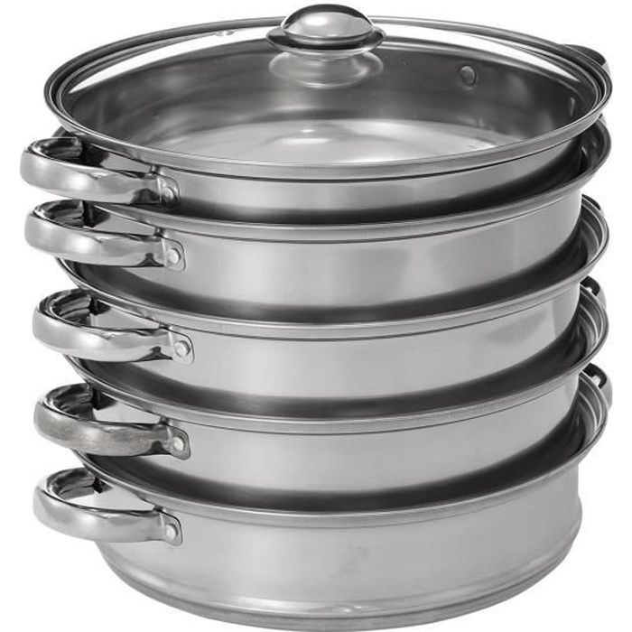28 cm Marmite Multicouche En Acier Inoxydable