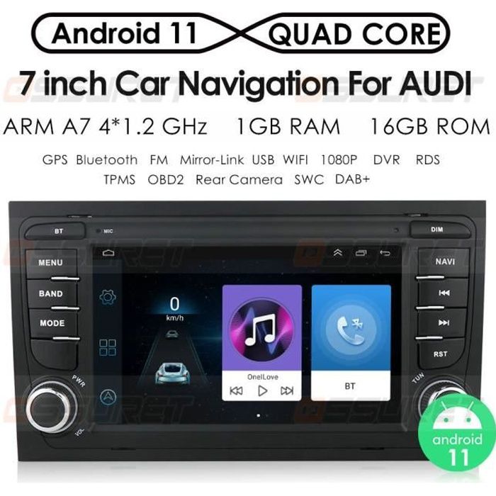 Autoradio 2 DIN Android 11 pour Audi A4 B7 B6 S4 RS4 SEAT Exeo Carplay Autoradio Audio Lecteur multimédia de voiture GPS Stéréo RDS