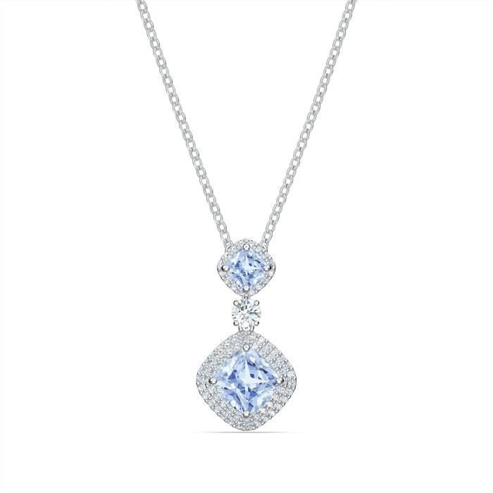 Collier femme - SWAROVSKI - Collier Swarovski Angelic triple bleu - Couleur de la matière:Blanc