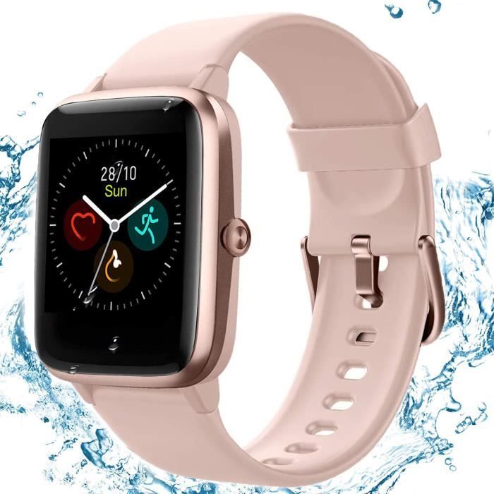 Montre Connectée Homme Femme Montre Intelligente avec Moniteur de fréquence Cardiaque avec Podometre Calories Sommeil Chronometre