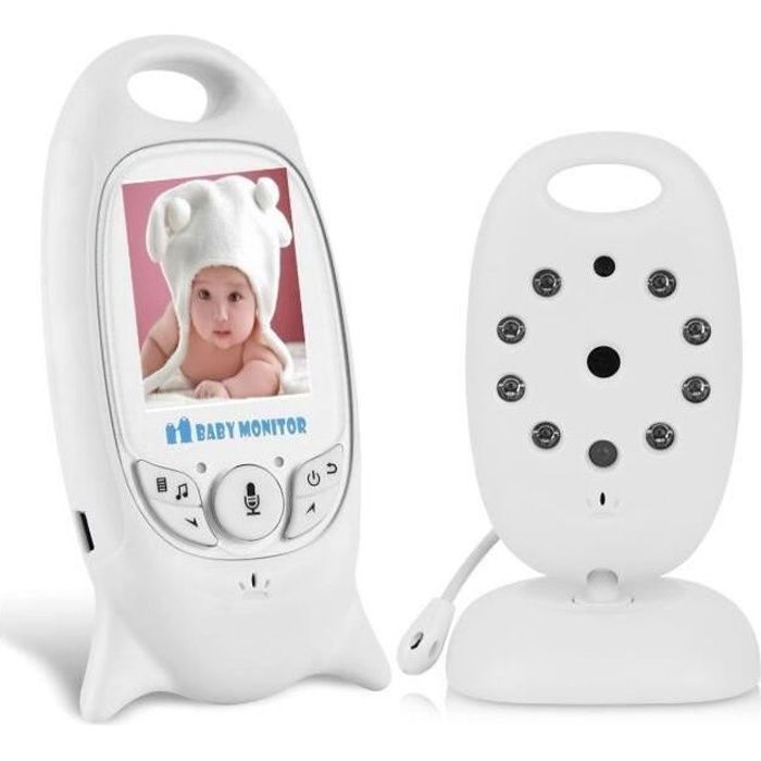 Babyphone, Baby Monitor 2,4 GHz avec Vidéo Numérique sans fil avec Vision Nocturne avec Caméra Audio de Surveillance Bidirectionnell