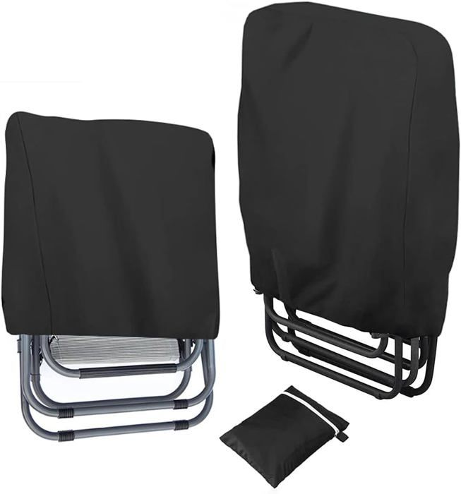 Housses de protection pour chaises de jardin pliantes Imperméable Coupe vent Anti UV En tissu Oxford 210D Avec sac de rangement