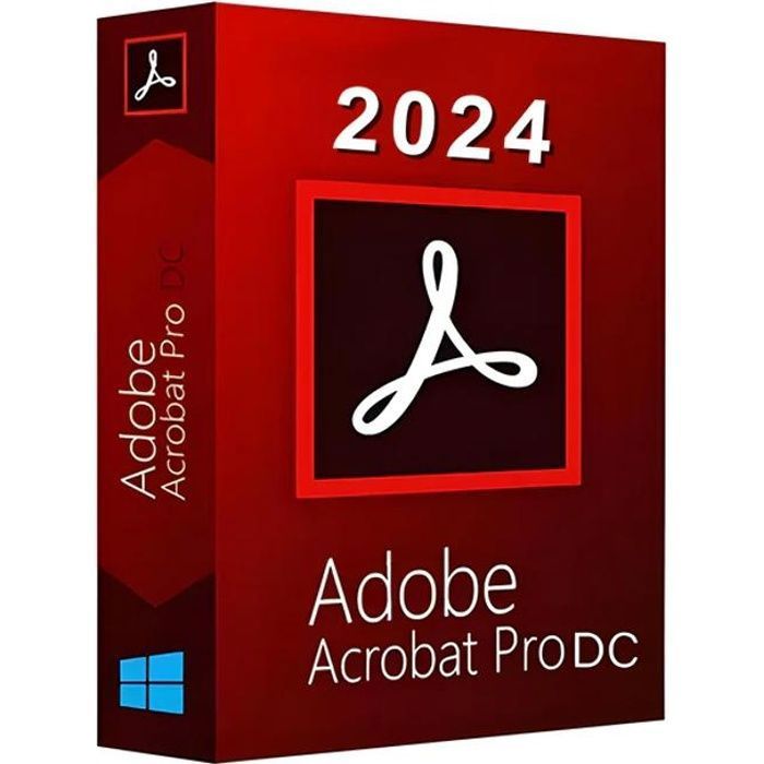 Logiciel Complet Adobe Acrobat Pro DC 2024 - Windows 64 bits -