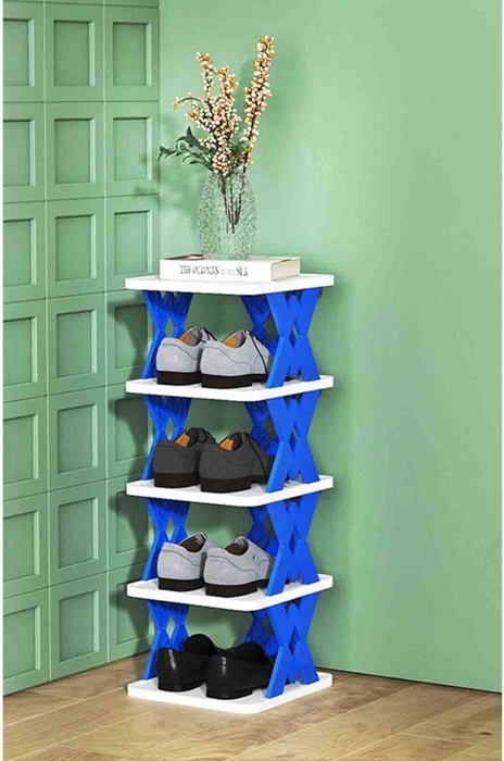 Étagère à Chaussures Avec Structure En Bois De Bambou Et 3 étagères En