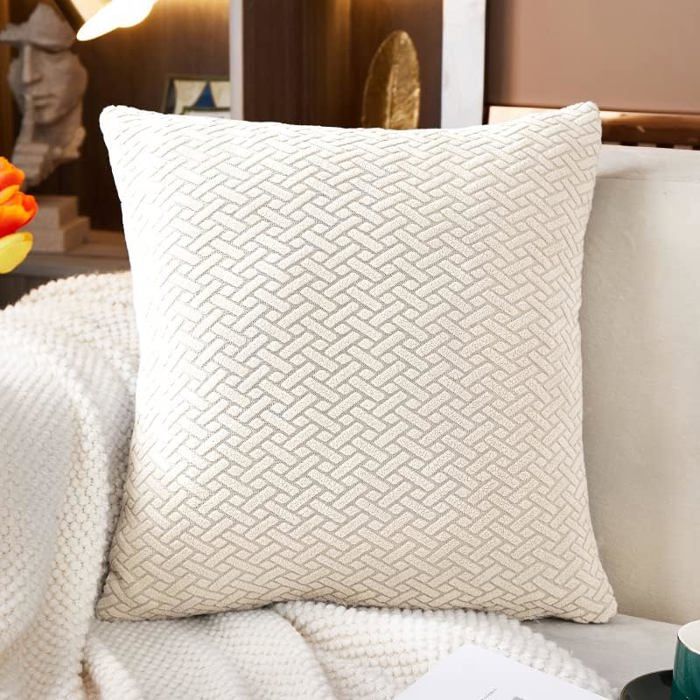 Housse De Coussin Feuilles 50X50 Cm, Lot De 4 Décoratives Pour Canapé Vert Art Moderne Feuilles