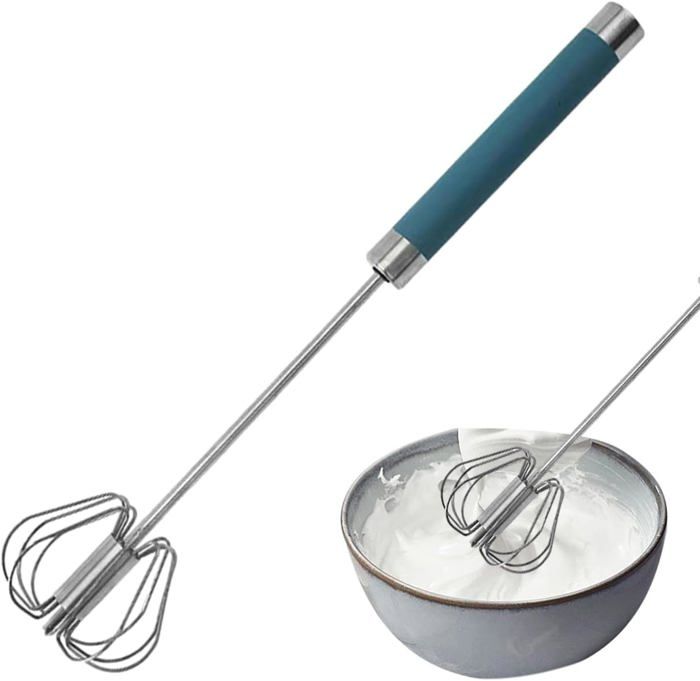 Fouet Semi-Automatique En Acier Inoxydable - Batteur Rotatif Manuel Pour Œufs Crème Pâtes, Outil Cuisine Multifonction