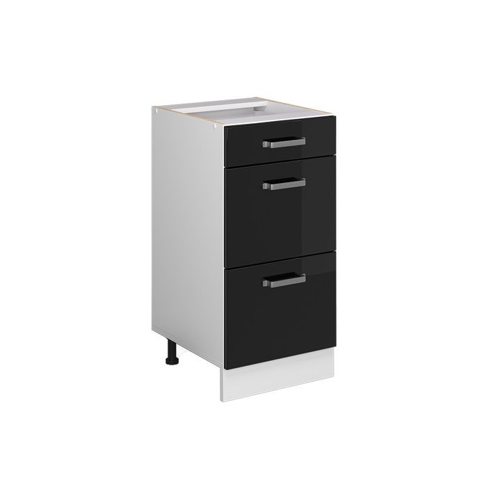Meuble cuisine R-Line 40cm avec tiroirs sans PT Noir Haute brillance/Blanc Vicco 41153 Meuble cuisine R-Line 40cm avec tiroirs sans PT Noir Haute brillance/Blanc Vicco 41153
