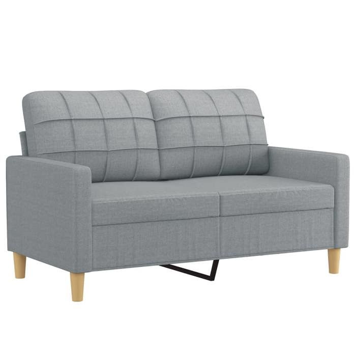 BEAU Canapé à 2 places Gris clair 120 cm Tissu SS0000227796