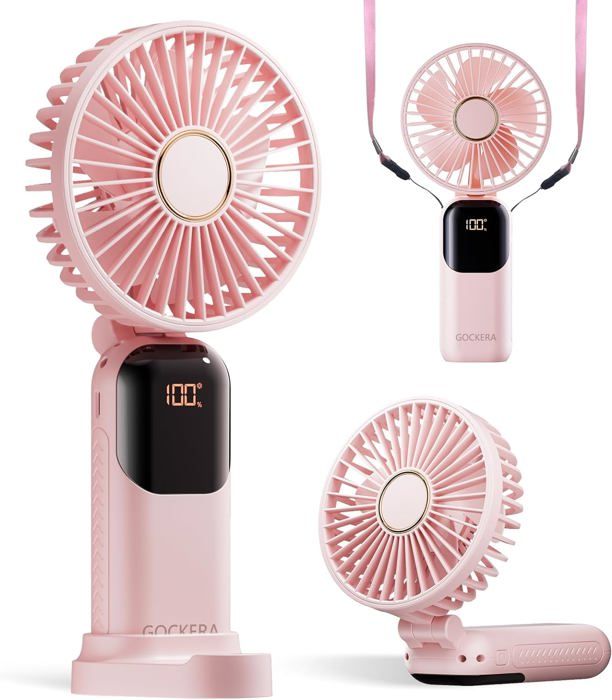 Ventilateur portable - AVEKI - F01 - 5 vitesses - Pliable à 180° - Batterie 4200 mAh - Aveki