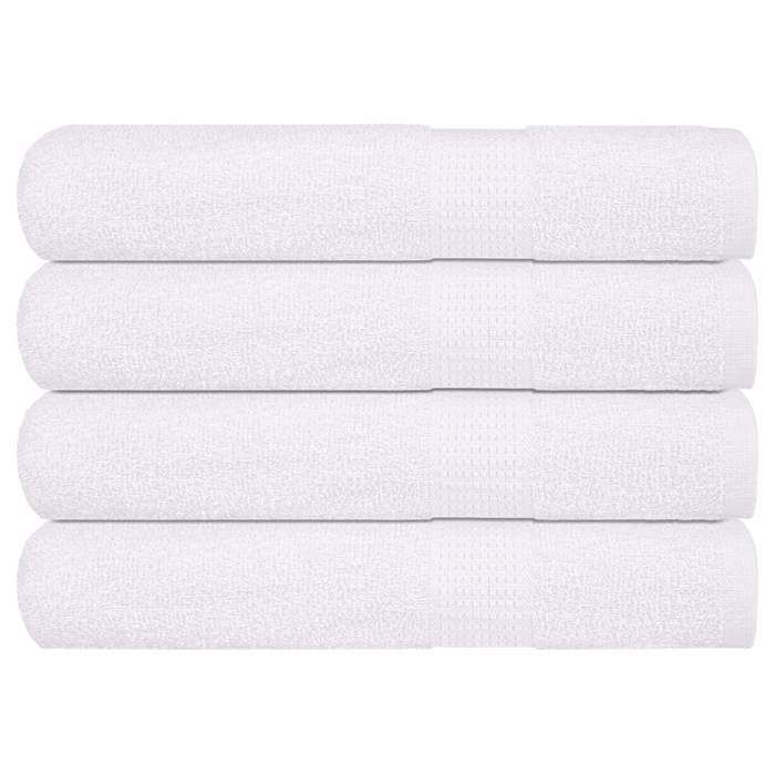 vidaXL Serviettes 4 pcs blanc 100x200 cm 360 g/m² 100% coton, serviette de plage, serviette d'invité, grande serviette de 136666