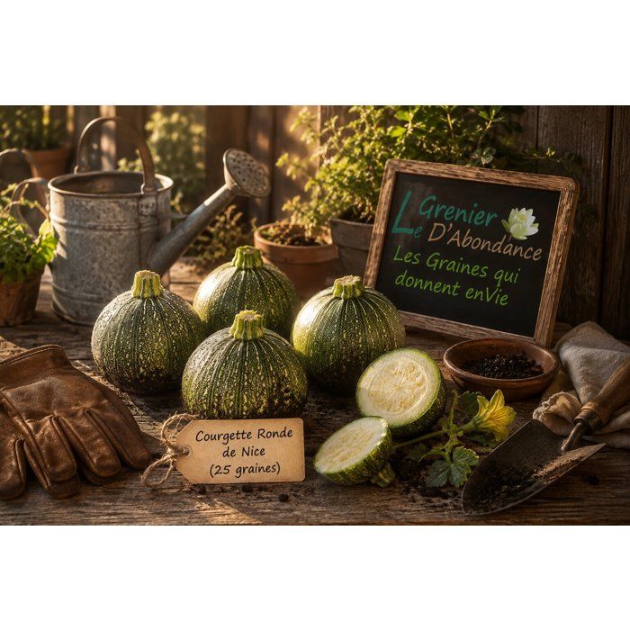 Graines Courgette Ronde De Nice - 25 Graines Cucurbita Pepo | Précoce, Idéale Pour Farcir Ou Gratin