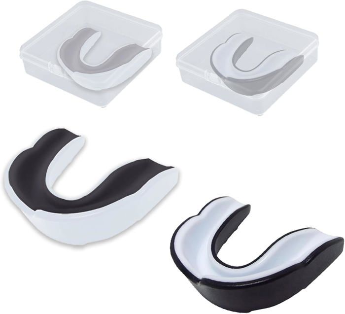 Lot De 4 Protège-Dents Boxe Adulte SAIIURV – Protection Intégrale Sport De Contact, EVA Personnalisable, Boîte Portable