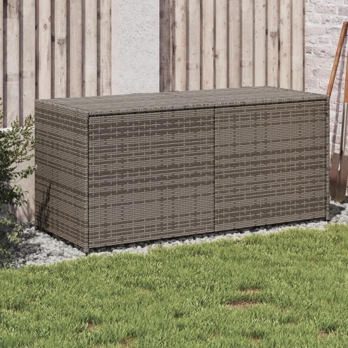 MCS Boîte de rangement de jardin  Coffre de rangement extérieur gris 283L résine tressée