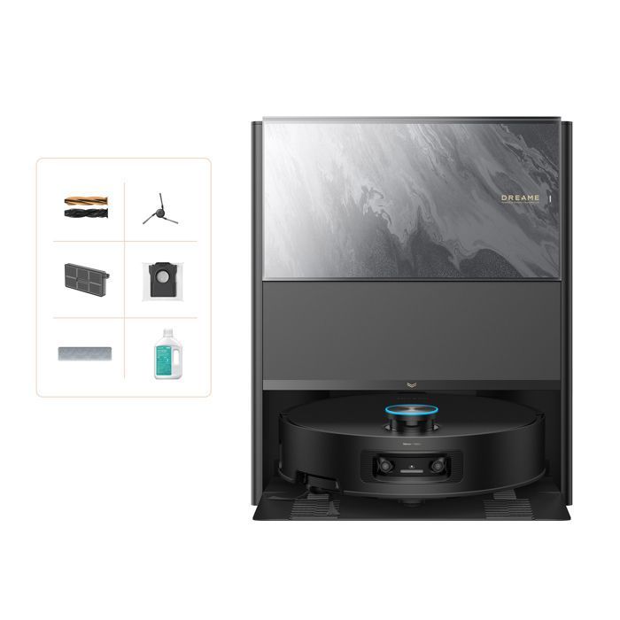 Robot Aspirateur Laveur Dreame Aqua10 Ultra Track Complete Noir 25kPa Lavage 45°C Obstacles 6cm Démêlage 100% Évite +240 Objets - Dreame