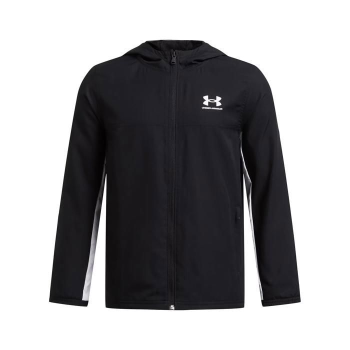 Veste de survêtement à capuche - UNDER ARMOUR - Rival Woven - Noir - 90% polyester recyclé - UA Storm déperlant