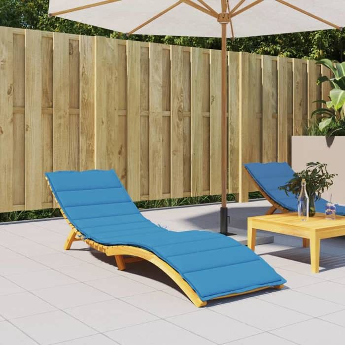 Coussin de chaise longue vidaXL 200x60x3 cm Tissu Oxford Imperméable Rembourrage en fibre de mousse - vue 2