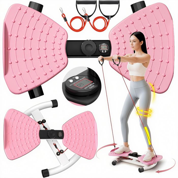 Machine de Torsion de Taille avec Écran LED Numérique Intelligent Capacité de 136 kg Planche de Torsion de Fitness Antidérapant
