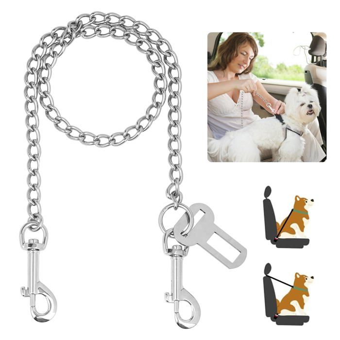 2 Pcs Attache Ceinture Sécurité Chien Voiture 40cm - Harnais Avec Mousqueton Pour Petits Et Grands Chiens