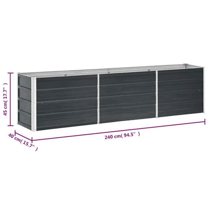 Solde 2026Bac à plantes durable/pot de jardin Anthracite - Lit surélevé de jardin Acier galvanisé 240x40x45cm Anthracite 7.9 Kg 91
