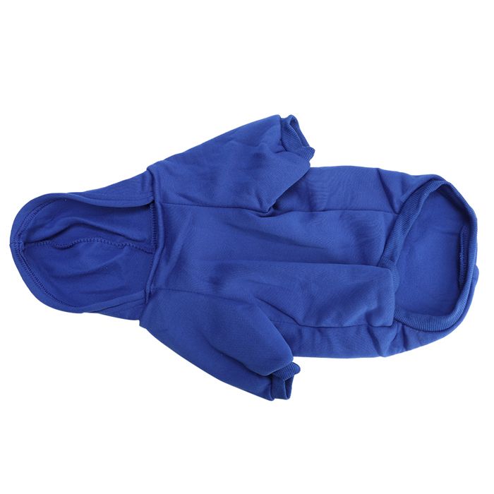 Sweat à capuche chaud en polyester pour animaux de compagnie mignon manteau pour chiens chiots chats (bleu foncé S) Label