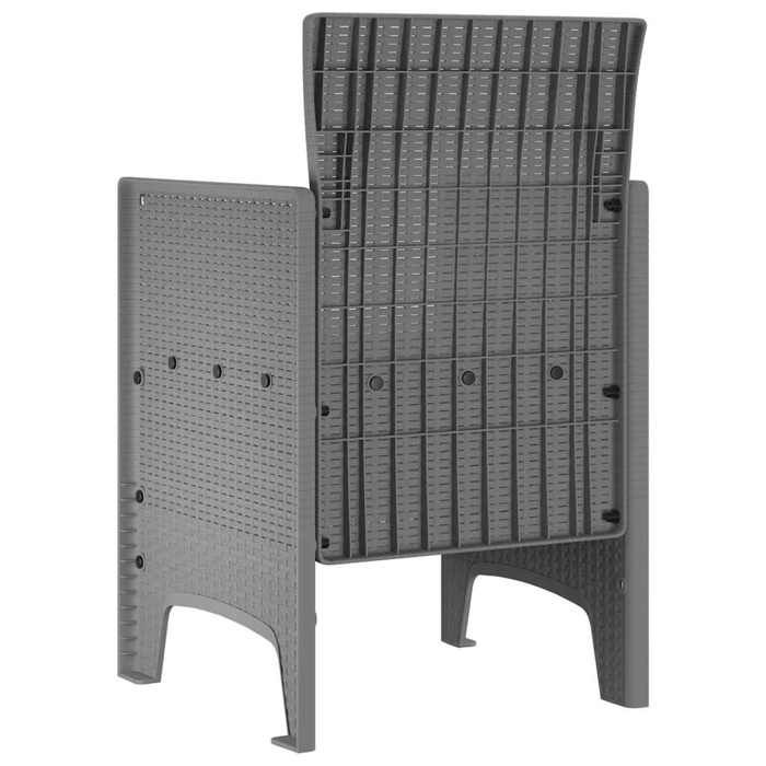Chaise de jardin - (lot de 4) - Meuble de Siège - Gris clair 53x49x85 cm PP CC2130