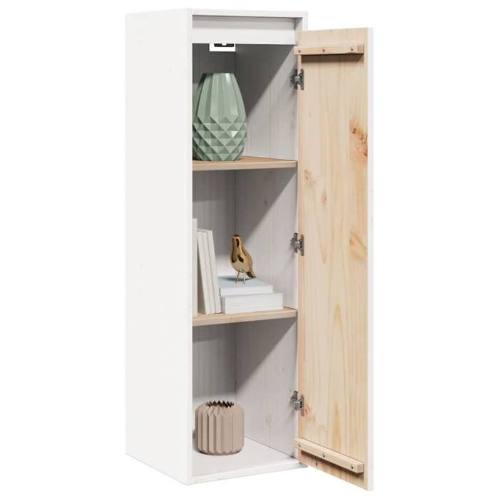 MEUBLE DE SEJOUR Blanc - MODE Armoires murales 2 pcs - Blanc 30x30x100 cm Bois de pin massif Nettoyer facile_09_3875