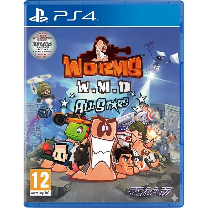 Worms W.M.D All-Stars PS4 – Jeu PlayStation 4 – Action Stratégie Tour par Tour – Édition All-Stars – PEGI 12