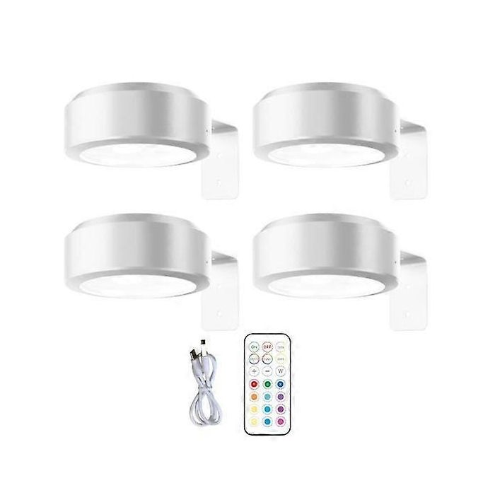 Lampe tableau murale LED sans fil RGB télécommande intensité réglable batterie 1500 mAh lot de 4
