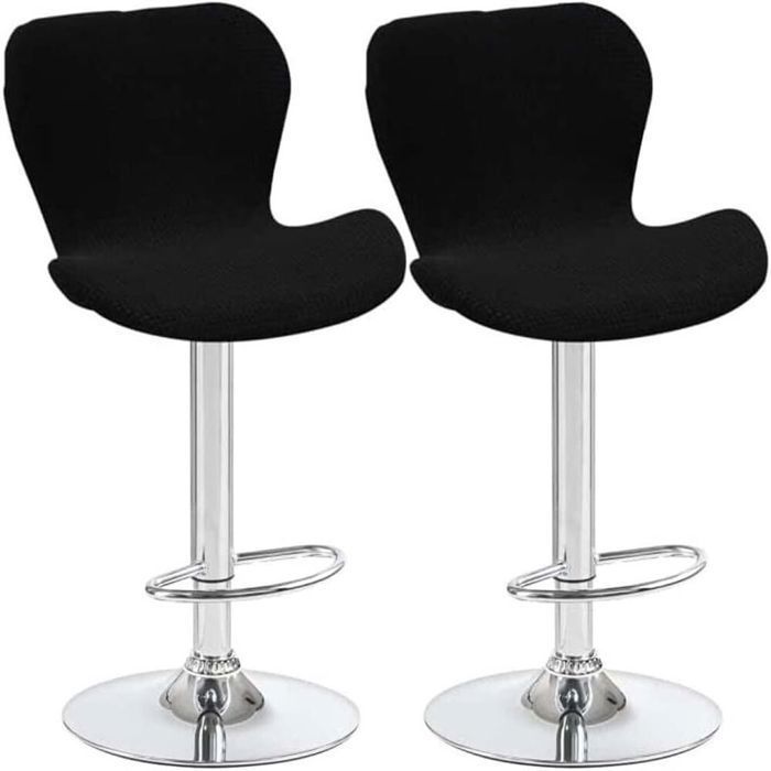 2 Housses de chaise Extensible Tabouret de bar Dossier bas Cuisine Salle à manger ACCESSOIRES FABRICATION MAISON
