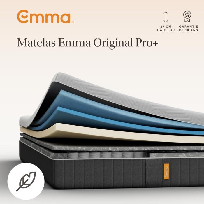 EMMA Matelas Original Pro+ 160x200 + Confort Premium Ressorts + Anti-Allergène CalmTec + Edition 2026