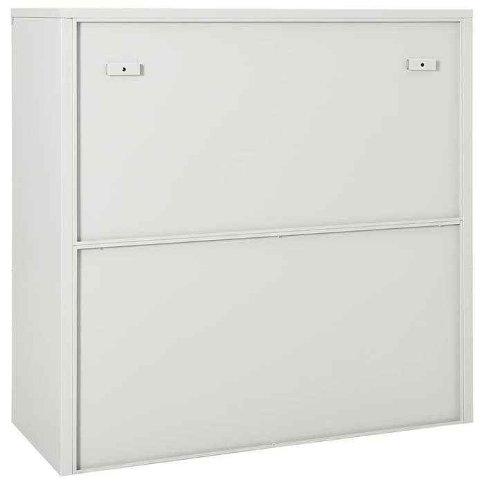 Meuble Rangement - HAOSHOP - Armoire à portes coulissantes Gris clair 90x40x90 cm Acier&01_29882
