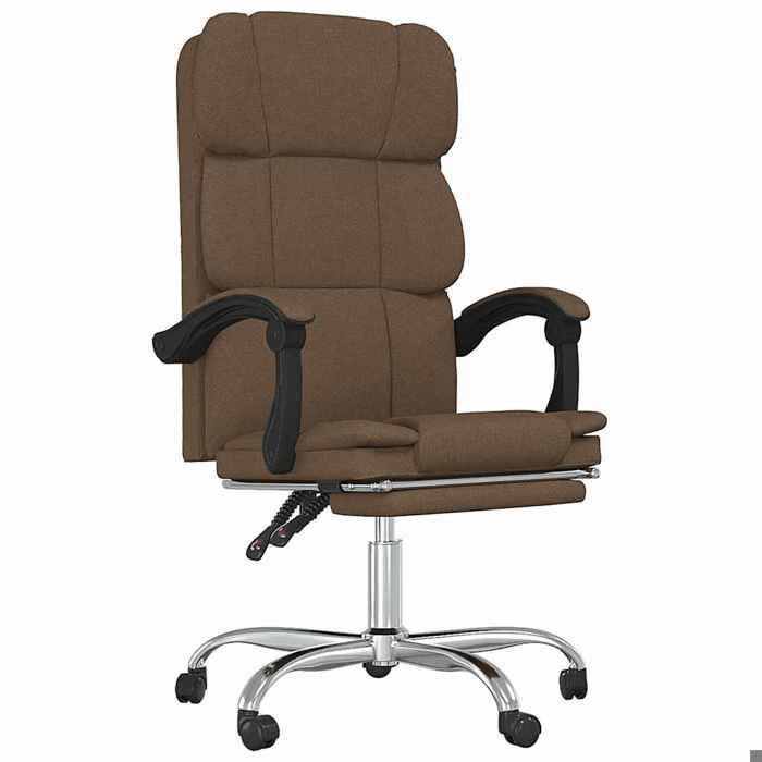 vidaXL Fauteuil inclinable de bureau Marron Tissu 1parcel LL985 vidaXL Fauteuil inclinable de bureau Marron Tissu 1parcel LL985